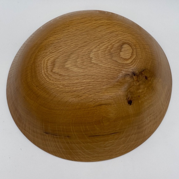 Handmade Wooden White Oak With Little Burl 11 3/8 X 4 Bowl Beautiful Grain - Picture 11 of 12